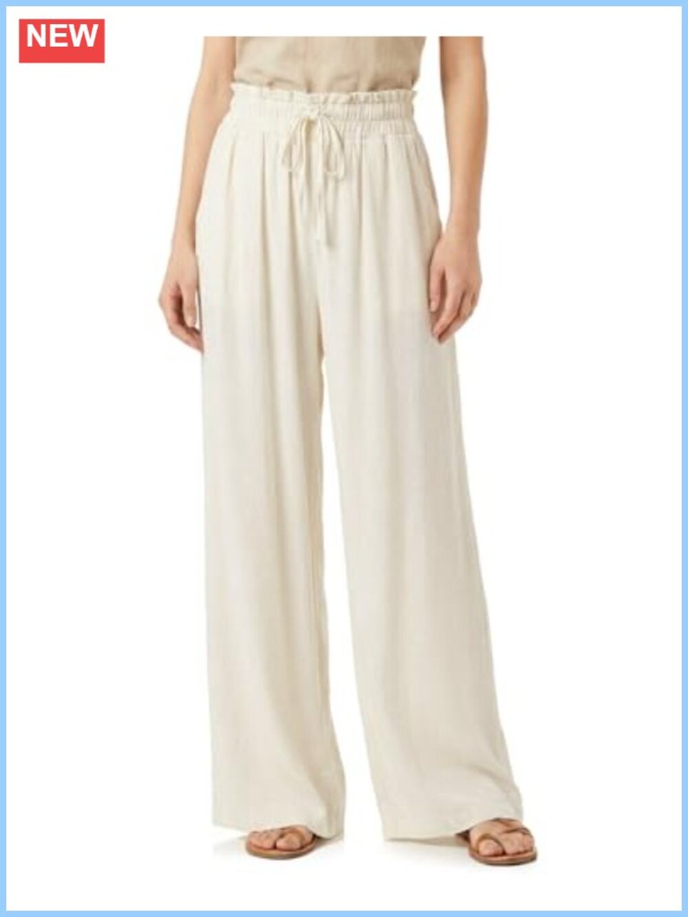 Tall Womens Linen Viscose Wide Leg Palazzo Pants High Waist 32 34 Inseam